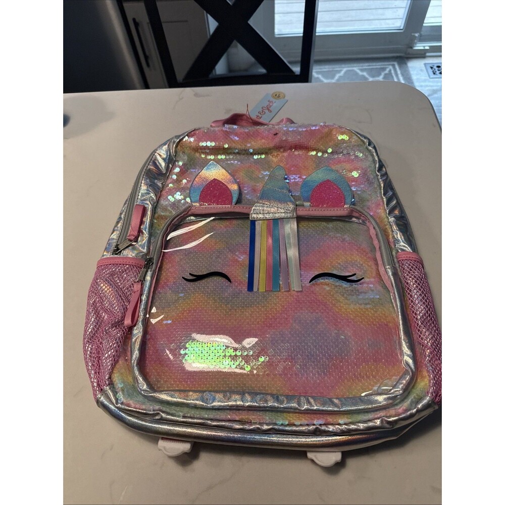Cat & Jack 16” Flip Sequin Pink Unicorn Backpack Kids NWT NEW Fast Free Shipping